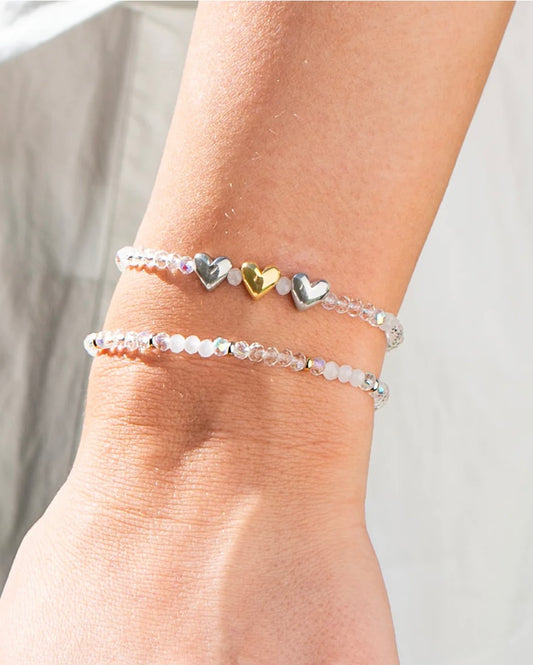 Origami Owl Silver Triple Heart Beaded Friendship Bracelets