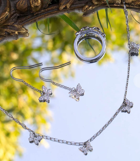 Origami Owl Pave Butterfly Drop Earrings