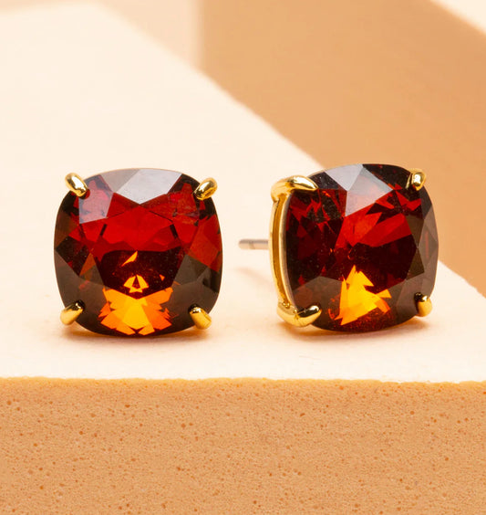 Origami Owl Gold Smoked Amber Clara Stud Earrings