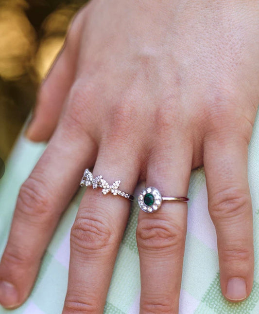 Origami Owl "Grow.Transform.Fly" Pave Butterfly Ring