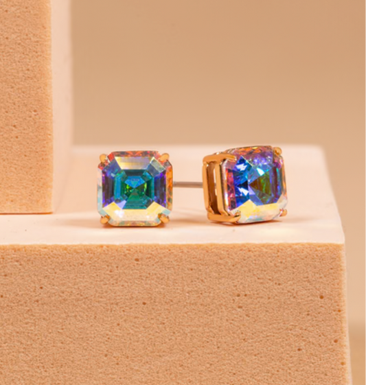 Origami Owl Crystal AB Imperial Stud Rose Gold Earrings