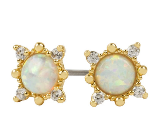Origami Owl Gold Opal Stud Earrings