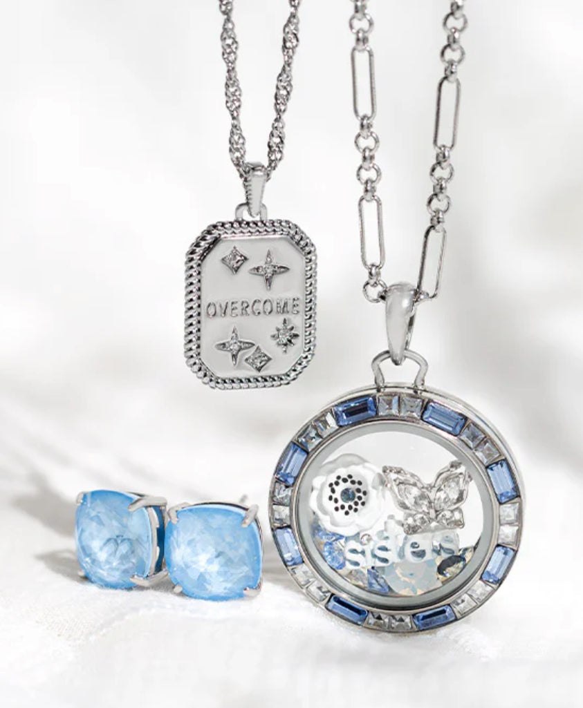 Origami Owl Sky Ignite Crystal Clara Stud Earrings