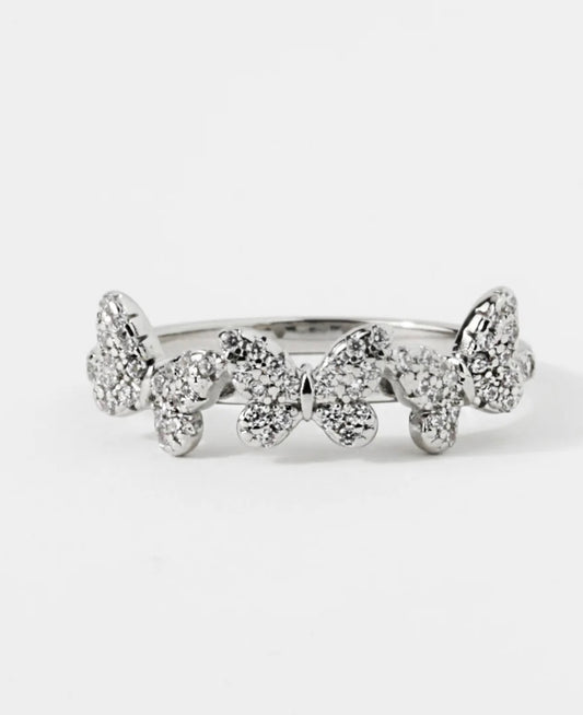 Origami Owl "Grow.Transform.Fly" Pave Butterfly Ring