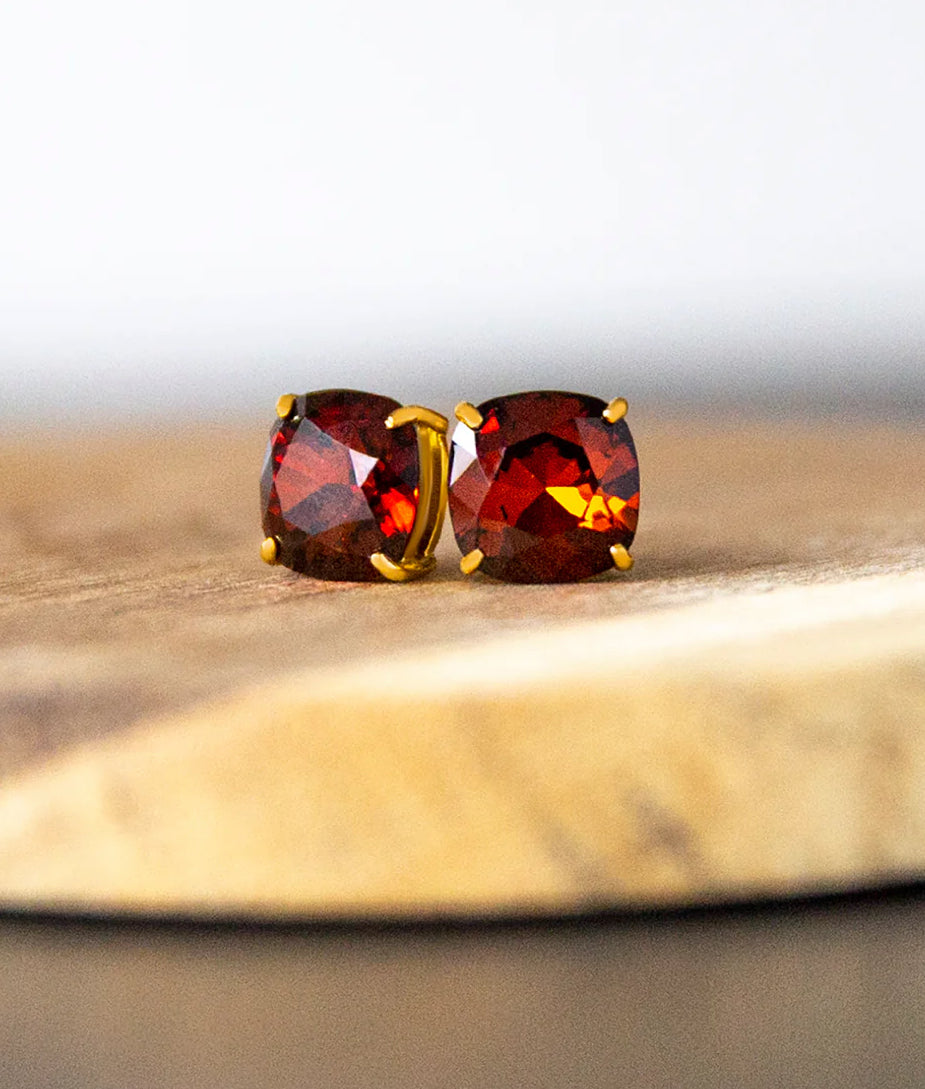 Origami Owl Gold Smoked Amber Clara Stud Earrings