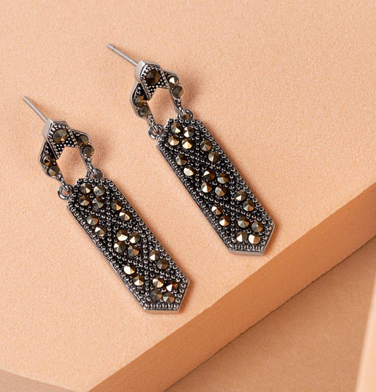 Origami Owl Deco Marcasite Drop Earrings