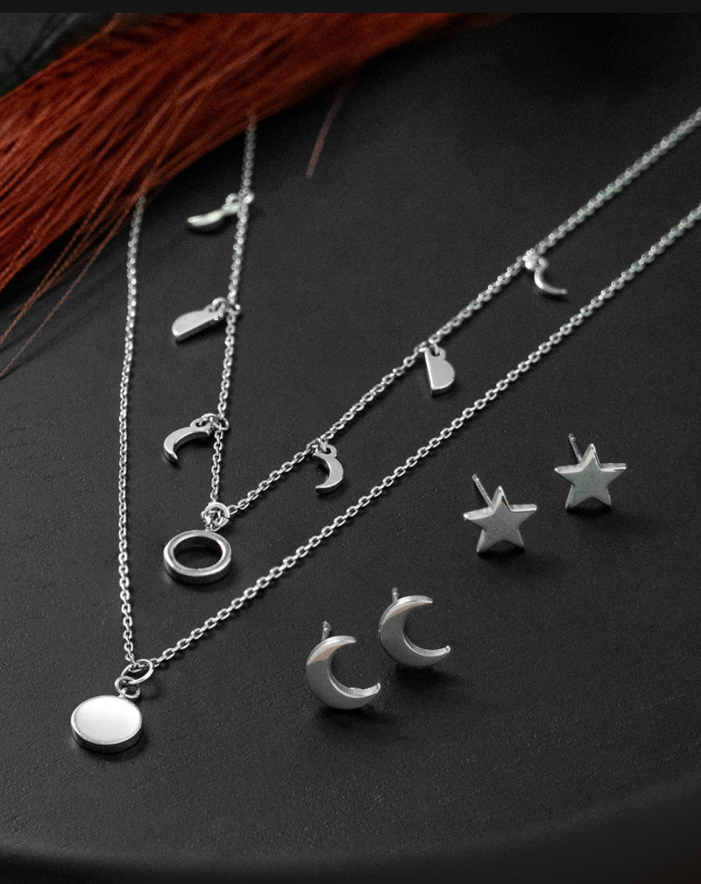Origami Owl “I Will Rise” Moon Phases Double Layer Necklace
