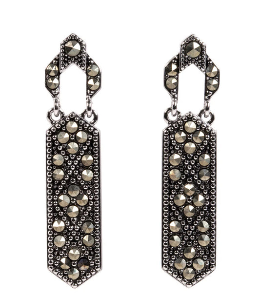 Origami Owl Deco Marcasite Drop Earrings