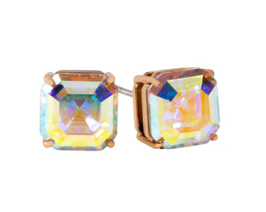 Origami Owl Crystal AB Imperial Stud Rose Gold Earrings