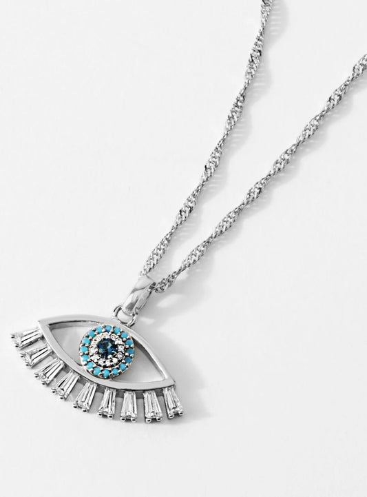 Origami Owl Silver Evil Eye Necklace