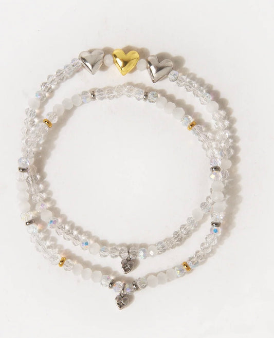 Origami Owl Silver Triple Heart Beaded Friendship Bracelets