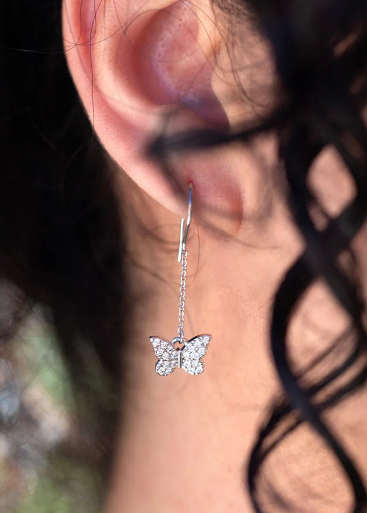Origami Owl Pave Butterfly Drop Earrings