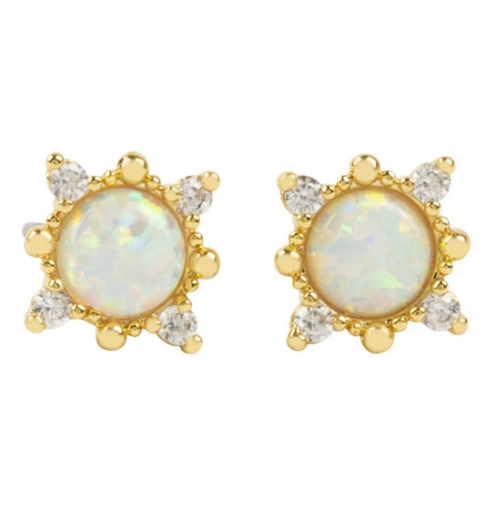 Origami Owl Gold Opal Stud Earrings
